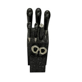 7-PIECE PROFESSIONAL KNIFE SET – DURABLE STEEL, EASY-CLEAN SPECKLED BLOCK - BLACK